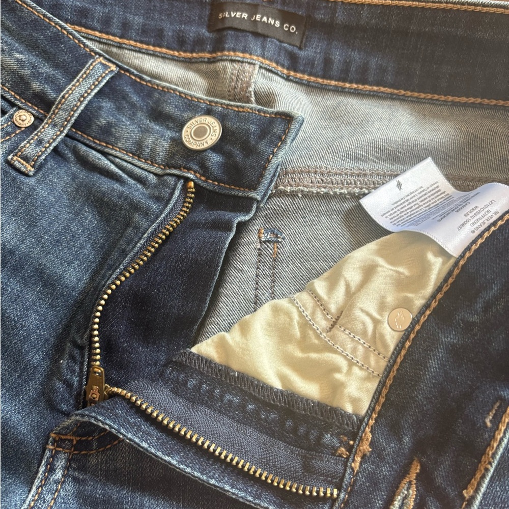 Silver Jeans Women's Boyfriend Jeans - Dark Blue Wash - Picture 10 of 11